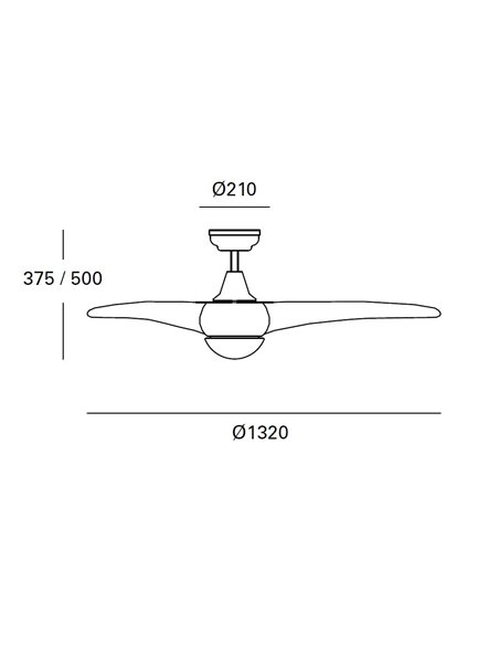 Helix ceiling fan with light - FORLIGHT - DC motor, 5 speed, LED 3000K 540 lm