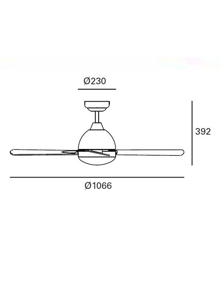 Borneo ceiling fan with light - FORLIGHT - 3 Speeds, Available in 4 colours, Reversed function