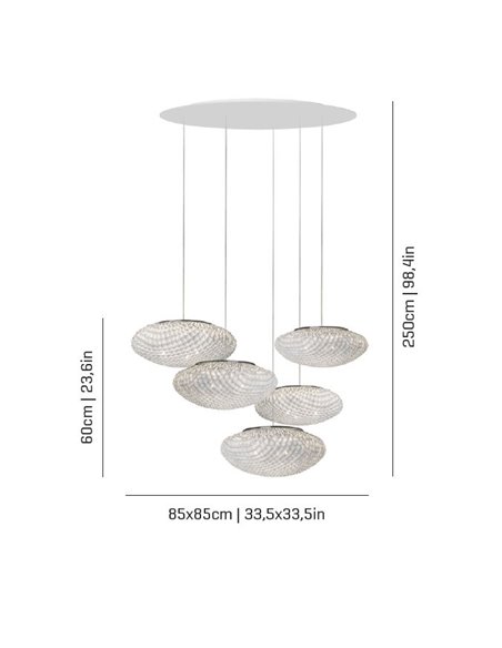 Lámpara colgante composiciones Tati 5 lámparas