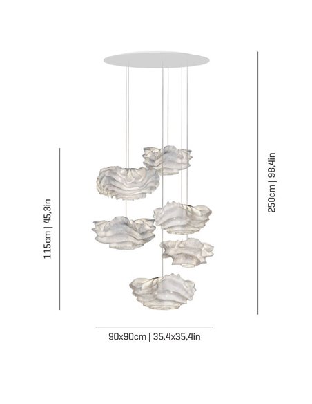 Lámpara colgante composiciones Nevo 6 lámparas