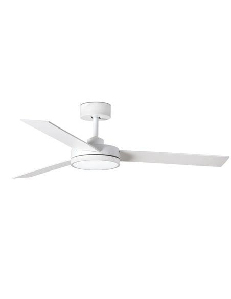 Barth white ceiling fan with LED light – Faro – DC motor, Remote control with timer, 132 cm