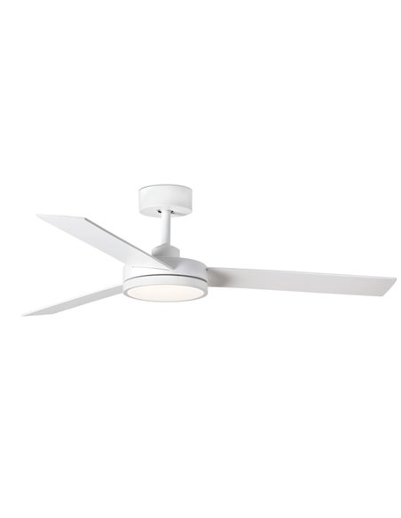 Barth white ceiling fan with LED light – Faro – DC motor, Remote control with timer, 132 cm