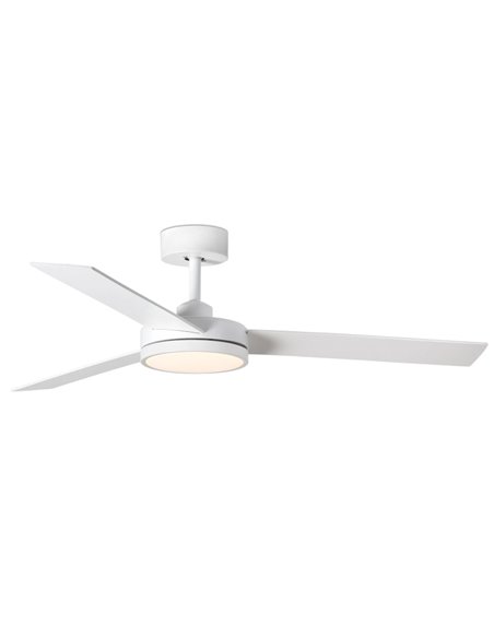 Barth white ceiling fan with LED light – Faro – DC motor, Remote control with timer, 132 cm
