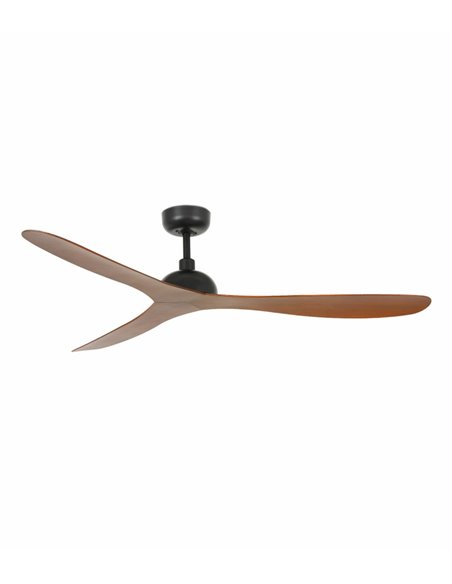 Gotland black/wood ceiling fan – Faro – DC, Remote control with timer, 3 speeds