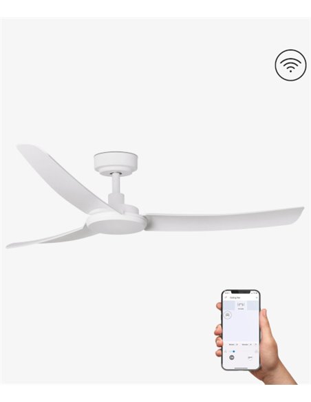 Siros SMART white ceiling fan – Faro – DC, Remote control with timer + Alexa/Google/Siri, 5 speeds