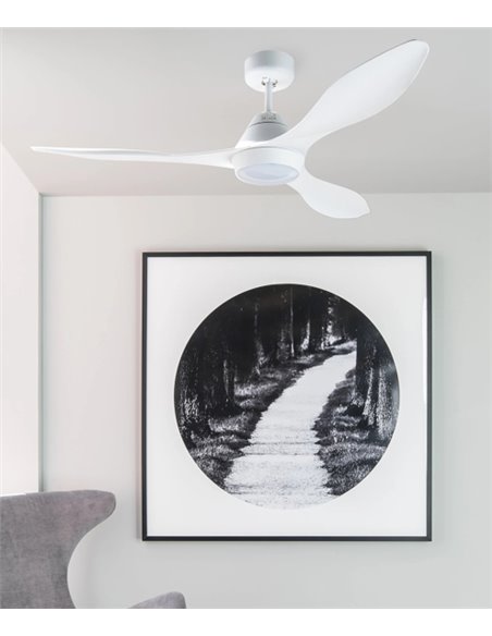 Polaris SMART white ceiling fan with LED light – Polaris - Remote control with timer + Alexa/Google/Siri, DC motor, 5 speeds