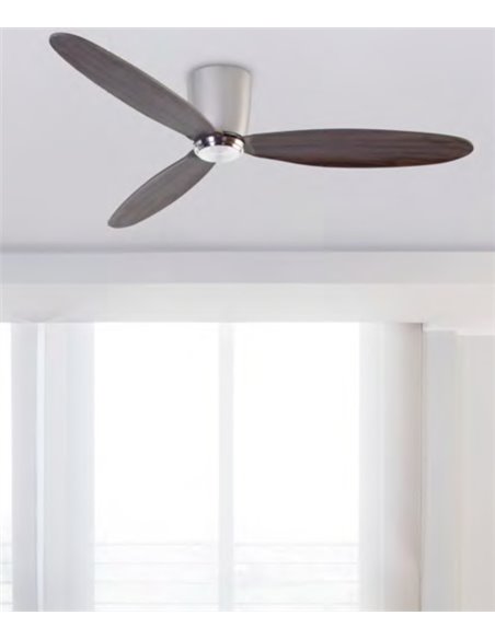 Nias matt nickel ceiling fan – Faro - Remote control, DC control, 6 speeds