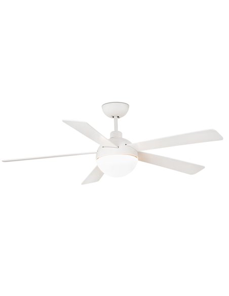 Izaro SMART white ceiling fan with LED light – Faro - Remote control with timer + Alexa/Google/Siri, 5 speeds, DC motor 