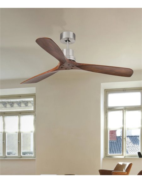 Lantau ceiling fan - Faro - 132 cm, matt nickel, 3 blades