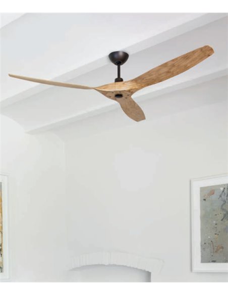 Morea light brown ceiling fan – Faro – DC motor, 5 speeds, Remote control with timer