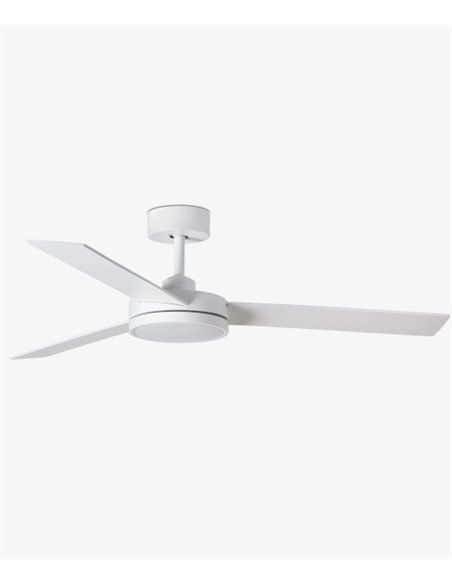 Barth white ceiling fan with LED light – Faro – DC motor, Remote control with timer, 132 cm
