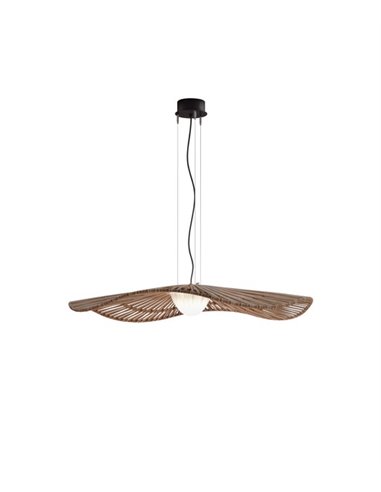 Mediterrànea outdoor pendant light - Bover - Brown synthetic fibre lampshade, dimmable LED Triac