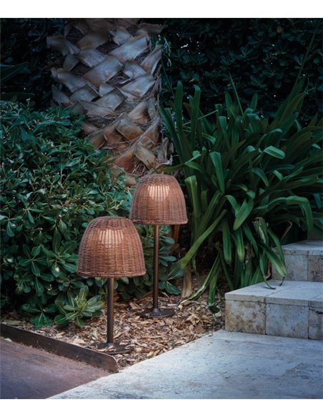 Atticus outdoor bollard - Bover - Synthetic fibre lampshade, Available in 2 sizes: 53 cm/63 cm