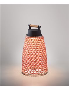 Nans portable lamp - Bover - Outdoor light, Hand-woven synthetic fibre lampshade, 3 dimmer settings, 3 dimming options 2