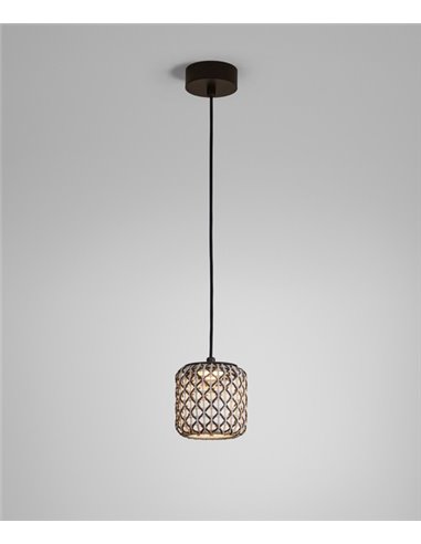 Nans ceiling pendant light - Bover - Hand-woven synthetic fibre lampshade, Available in various sizes, Dimmable LED Triac