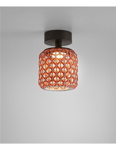 Nans ceiling light - Bover - Hand-woven synthetic fibre lampshade, Available in various sizes, LED dimmable Triac