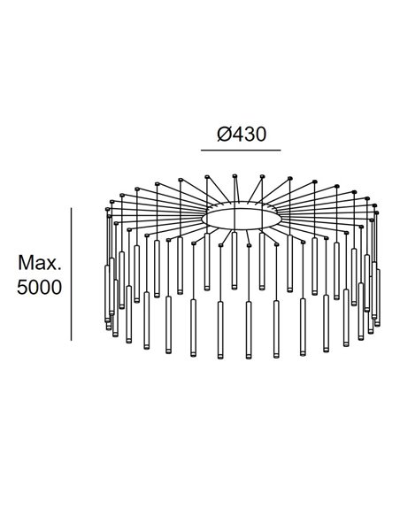 Candle pendant light - LedsC4 - Pendant light with 30 lights, LED dimmable 0-10V/DALI