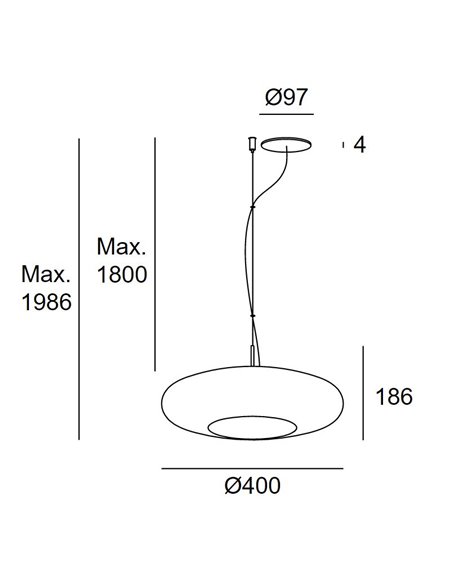 Plat recessed ceiling pendant - LedsC4 - Glass light in green, smoked or amber; Dimmable LED 2700-3000-4000K