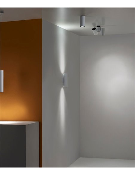 Pipe ceiling spotlight - LedsC4 - Cylindrical light in 3 colours, 1xGU10