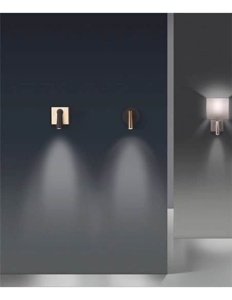 Gamma Square wall light - LedsC4 - Reading light in 4 colours, Double installation: recessed/surface mounted, LED 2700K