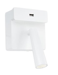 Gamma USB wall light - LedsC4 - USB reading light, Available in 3 colours, Adjustable spotlight