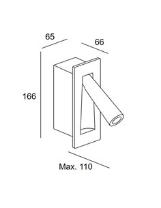 Gamma SR recessed wall light - LedsC4 - LED reading light 2700K, Available in 4 colours, Adjustable spotlight