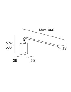Bed Rectangular wall light - LedsC4 - Reading light in 3 colours, LED 3000K 2