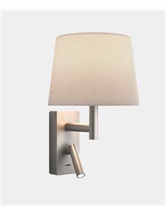 Metrica wall light - LedsC4 - Reading light with white lampshade, Available in 2 colours 2