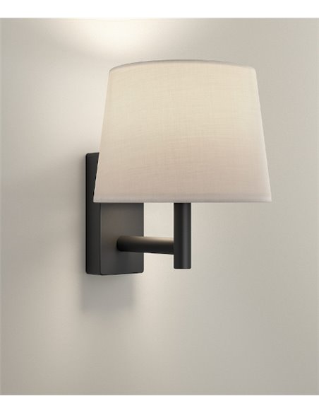 Metrica wall light - LedsC4 - Decorative wall light with white lampshade, Available in 2 colours