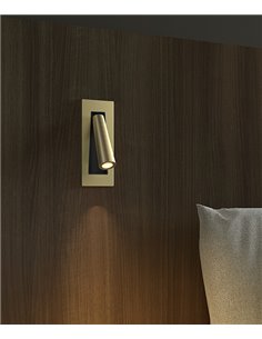 Gamma SR recessed wall light - LedsC4 - LED reading light 2700K, Available in 4 colours, Adjustable spotlight