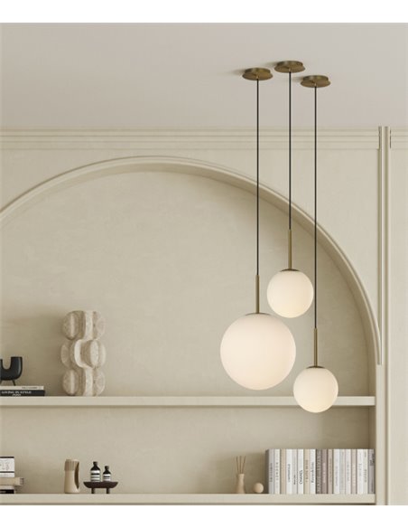 Parma pendant light - ACB - Ball light in antique gold finish, Available in 2 sizes