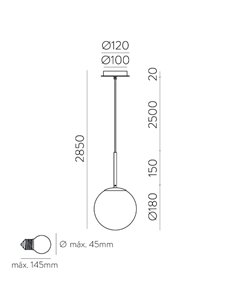 Parma pendant light - ACB - Ball-type lamp, Ø15/30 cm