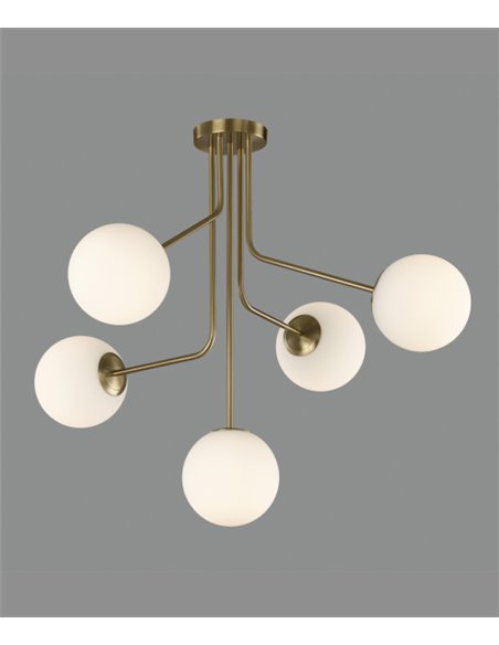 Parma pendant light - ACB - Ball lamp with 5 lights, Old gold metal