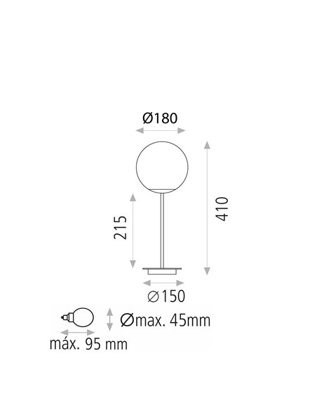 Parma table lamp - ACB - Ball light in old gold, Height: 41 cm