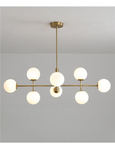 Doris pendant light - ACB - Ball lamp with 8 lights, Old gold finish