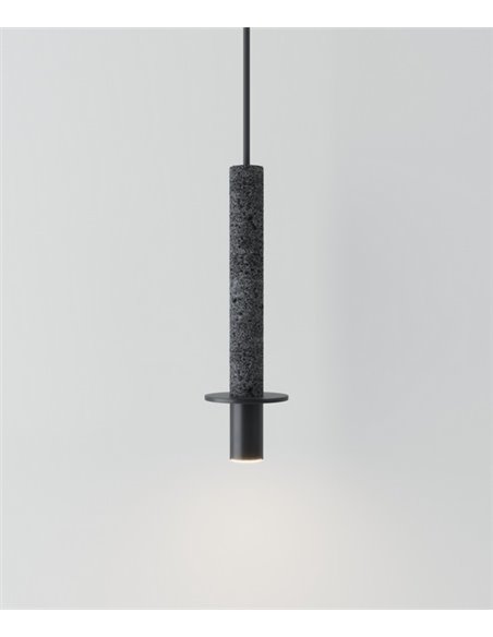 Rita pendant light - Robin - Minimalist black cement lamp, 1xGU10