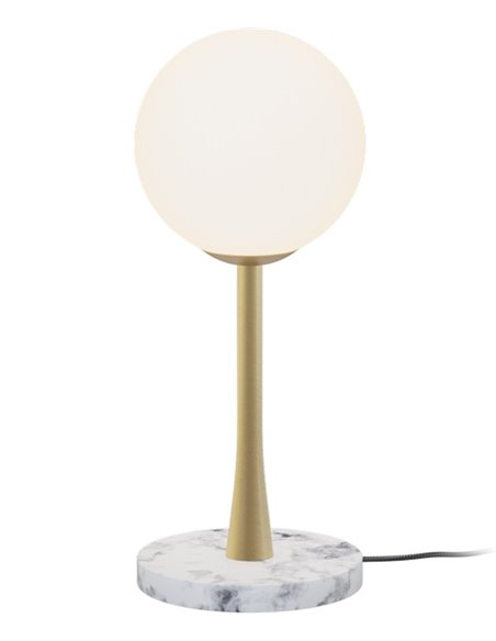Ricarda table lamp - Robin - Decorative ball lamp, Marble base, Golden structure