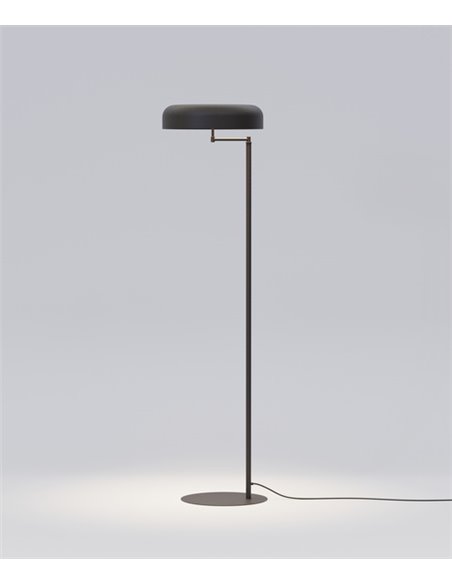 Rea floor lamp - Robin - Modern design in matt black iron, Height: 129 cm