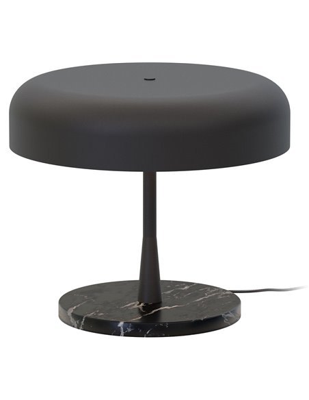 Rea table lamp - Robin - Marble base, Matt black lampshade, 3xE27