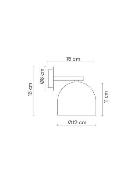 Rio wall light - Robin - Iron lamp in 3 colours