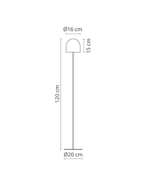 Rio floor lamp - Robin - Minimalist design in 3 colours, Height: 120 cm
