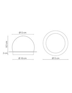 Wall/ceiling light Roi Disc - Robin - Disc in two finishes, Glass lampshade, Ø 15 cm 2