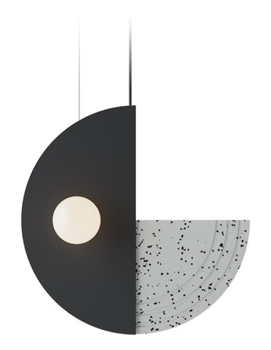 Regina pendant light - Robin - Decorative design in black and grey, 2xG9