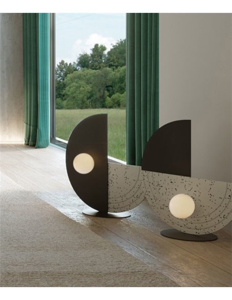 Regina Side table lamp - Robin - Lamp made of terrazzo and recycled plastic, minimalist design