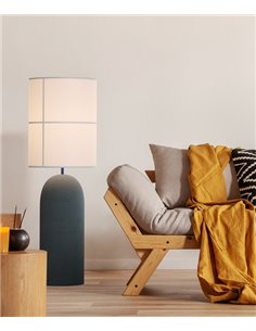 Rania floor lamp - Robin - Grey concrete base, White cream shade
