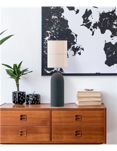 Rania table lamp - Robin - Concrete base, White cream shade