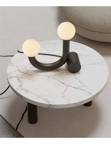 Rigoberta table lamp - Robin - Minimalist design with 2 lights, Available in black or white