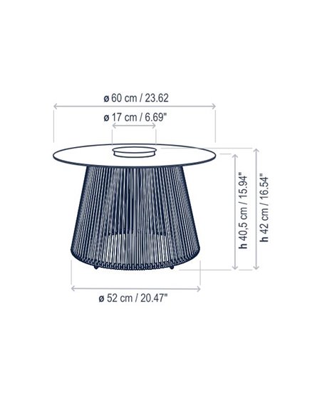 Nit side table lamp - Bover - Outdoor lamp made from rope, LED 2700K 460 lm