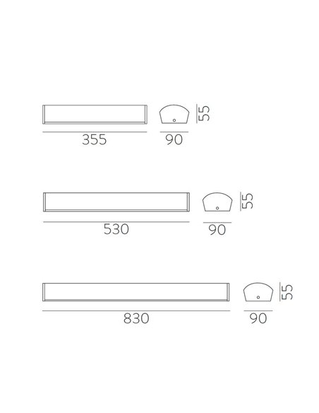 Aplique de pared LED para baño en 3 tamaños 3200K IP 44 - Aldo - ACB Iluminación