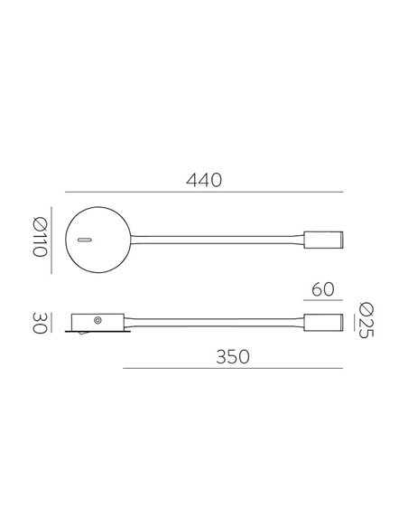 Aplique de pared de lectura LED de metal negro 3200K – Lyon – ACB Iluminación